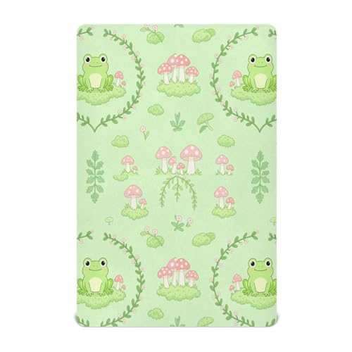 Sábana bajera ajustable de muselina para cuna, seta de rana, verde salvia, esencial para niños pequeños, 52 x 28 pulgadas