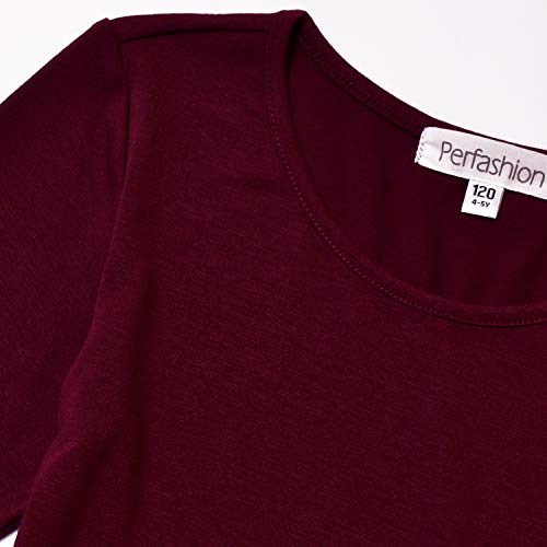 Perfashion Girls Long Sleeve Dresses Tiered Ruffle Swing Tunic Midi Dress 4-13Y2