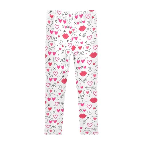 Girls Leggings Kisses Arrows Bouquets Glasses Hearts Toddler Girls Clothes Leggings for Girls Toddler Girls Leggings 3-4T2