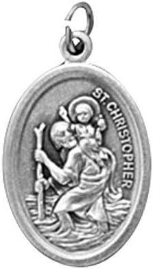 Autom Saint Christopher Oxidized Medals - 50/pk