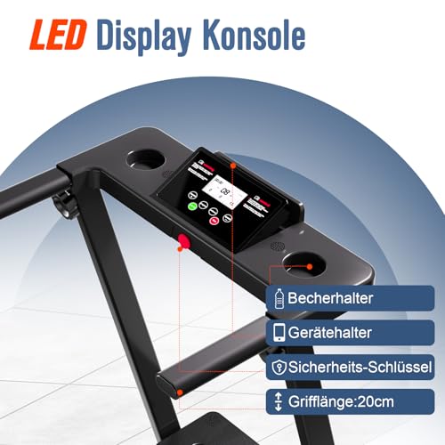Laufband für Zuhause, Laufband klappbar bis 6 km/h, mit LED-Anzeige, max. 150kg, 3HP kompakte Walking Pad für Zuhause und Büro, Keine Installation – Bild 5