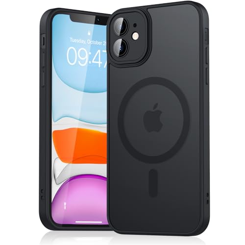 Amzpas Coque de Recharge Magnétique sans Fil pour iPhone 11, Protection Antichoc, Coque avec MagSafe pour iPhone 11, Noir