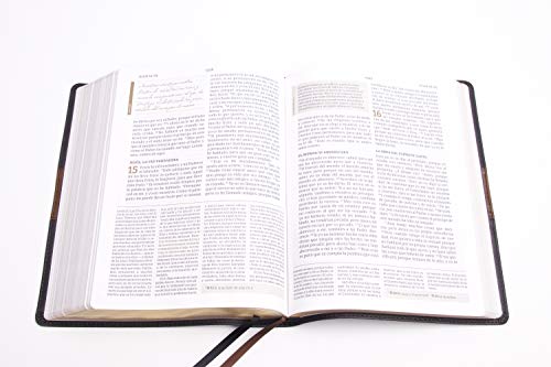 Image of RVR 1960 Biblia de estudio Spurgeon, negro /marron simil piel (Spanish Edition)