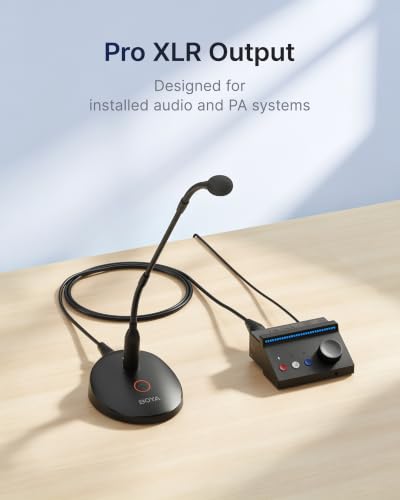 Image of BOYA BY-GM18CB Desktop Gooseneck Condenser Microphone with Base for Lecture