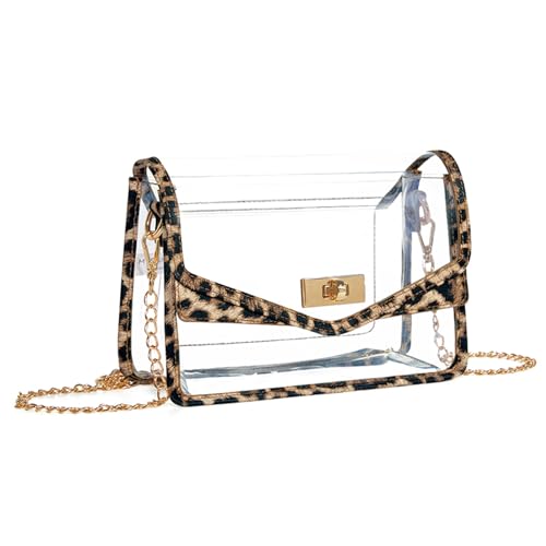 Image of Missnine Clear Bag for Stadium Events Clear Crossbody Purse Stadium Approved Women Transparent Shoulder Bag for Concerts