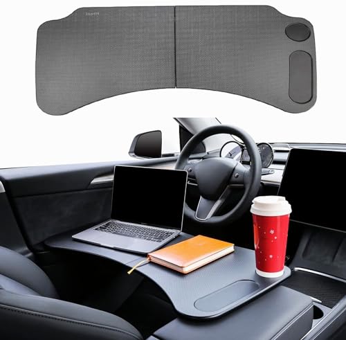 Table de voiture pour manger dans sa Tesla sans renverser son gobelet