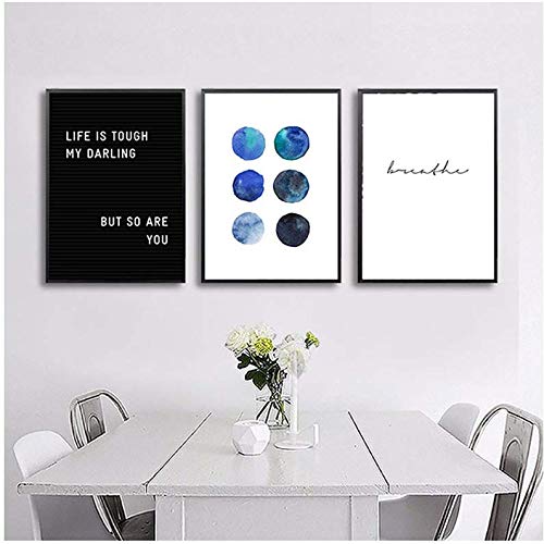 Affiche Planète Noir et Blanc en Toile 50x70cm sans Cadre pour Bureau