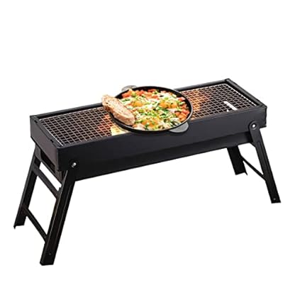 Faltbarer Grill - Sofortiger Grill für den Außenbereich, tragbar - Klappbarer Grill aus Edelstahl, Holzkohlegrill in Notizbuchfor, abnehmbarer zusammenklappbarer Mini-Tischgrill für Camping Yatlouba – Bild 6