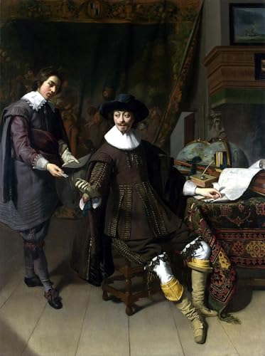 Affiche Kunstwerk Huygens et son greffier reproduction peinture célèbre 60x90cm decoration
