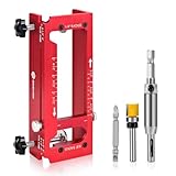 Door Hinge Jig, Aluminum Alloy Door Hinge Template Kit for Router, Adjustable Mortise Jig Fits Door Hinges from 2.5' to 5' Length and Thicknesses, 1/4' Radius, 5/8' Radius and Square Corner Types
