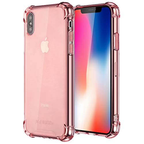 Coque iPhone X, Coque iPhone XS, Jenuos Transparent Doux Souple Extrêmement Fin Housse TPU Silicone Etui Cover