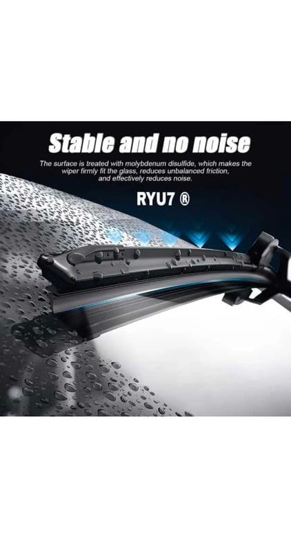 Image of Aerodynamic Design Frameless Wiper Blades Compatible with Tata Bolt, Size-24 inch 14 inch (Pack of 2)