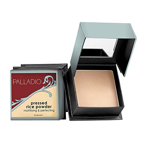 Palladio, pressed rice powder with mirror mattifying makeup setti…