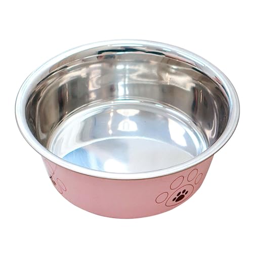 メタルアニマルミールボウル - 子犬皿、子猫フィーダー|グリップベースの液体容器、磨き粒子容器、アパート、パティオ、家でのマルチペットダイニングセットアップのためのスクラッチ耐性洗練された洗練された食器料理