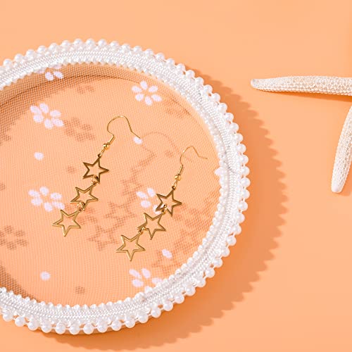 Plikin Star Y2K Earrings for Teen Girls - Stainless Steel Drop & Dangle Silver Y2k Earring4