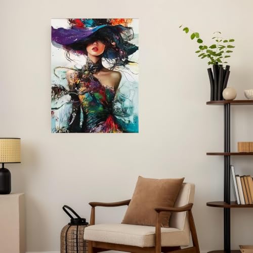 Image of HASTHIP Paint by Numbers Kit for Adults Beginner DIY Romantic Lady Canvas