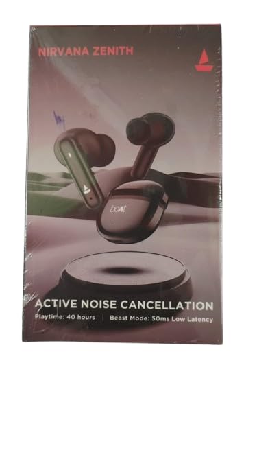 Boat Space True Wireless Earbuds - Spatial Audio Experience | Active Noise Cancellation up to 32dB | Massive 100H Battery Backup Calling, Fast Charging,Bluetooth in-Ear TWS Earphones (Black)