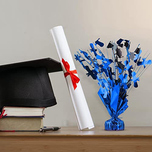 Image of Jetec 3 Pcs Graduation Table Centerpieces Graduation Table Decoration Glitter Foil Graduate Centerpieces for 2026 Grad Party Graduation Certificates(Blue)