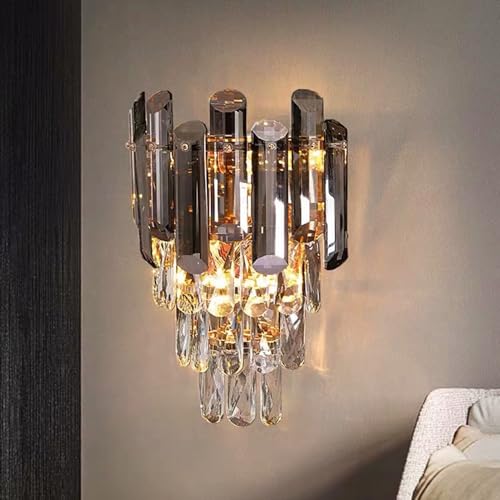FAZRPIP Vägglampor,Modern Kristall Vägglampa Inomhus Lyx Vägglampa,K9 Kristall Vägglampa,Elegant Väggbelysning För sovrum Hall Vardagsrum Spegel Sänglampa