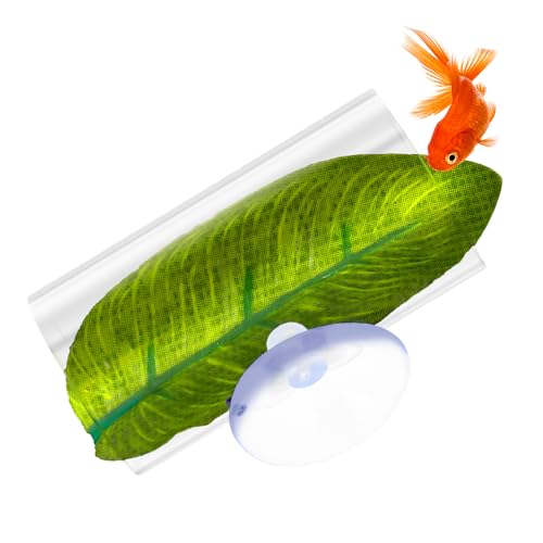 Betta Fish Acrylic Tube Tunnel 1 Pack Betta Fish Shelter Hideaway Fishing Leaf Pad Simulating The Natural Habitat Toys Decor Hideout for Shrimp Cichlid Hiding Breeding