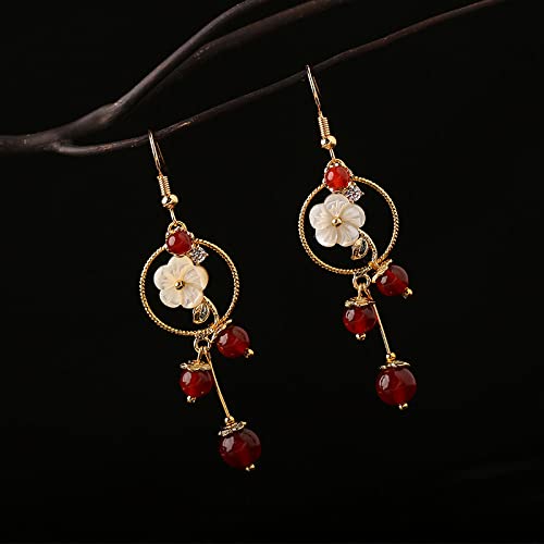 Boucles d'oreilles fleurs de coquillages anti-allergie, légères et chics