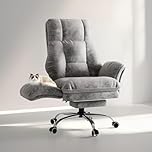 Big and Tall Office Chair, Flip Armrests for Pets & Cross Legged Sitting, Executive Ergonomic Computer Gaming Chair with Foot Rest, Premium Tech Fabric Wide Seat Reclining Desk Chair