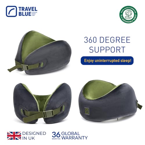 Image of Travel Blue Infinity Travel Ergonomic Neck Pillow Enjoy uninterrupted Sleep with 360-degree Support with Luxurious Hypoallergenic Material (Green)