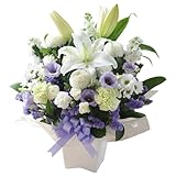 花由 お供え 生花 アレンジメント Ｍサイズ 青・紫系