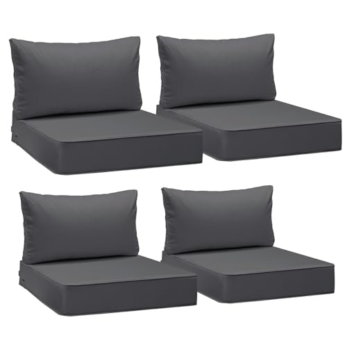 Image of AAAAAcessories Outdoor Deep Seat Cushions, Waterproof, Fade-Resistant Patio Furniture Replacement Cushions, 25.5 inch x 25.5 inch x 5 inch + 25.5 inch x 13.5 inch, Set of 4, Dark Gray