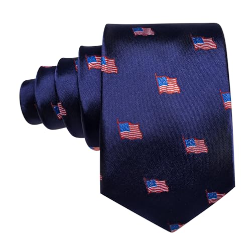 Image of Barry.Wang Fun Animal Ties for Men Designer Handkerchief Cufflink WOVEN Casual Necktie Set Festival