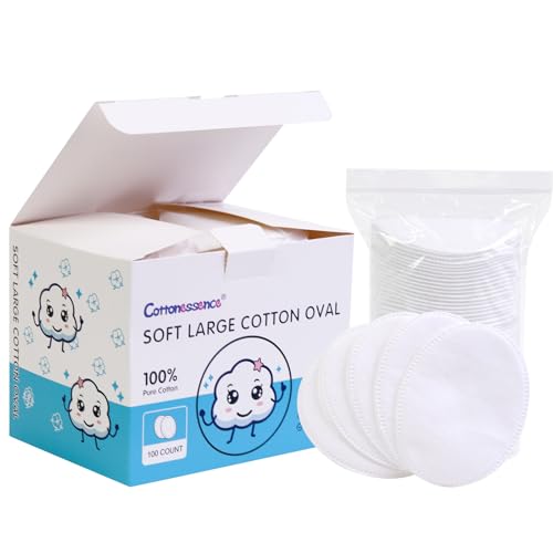 Oval Cotton Pads (100-Count) - 100% Pure Cotton