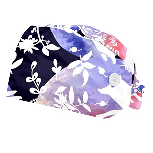 Chapeaux bouffants 2PCS ajustables avec motifs renard ours et lapin