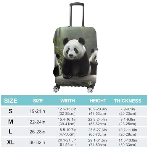 Cute Panda Luggage Cover, Washable Elastic Suitcase Cover Protector Fit 18-32 Inch Luggage2