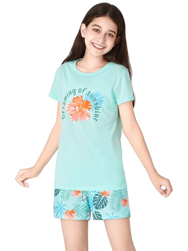 Tebbis Tween Girls Pajamas Trendy Tie Dye Spiral 2-Piece Shirt & Shorts PJ Set Jammies Size 6-183