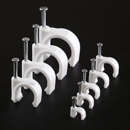 PVC White Cable Clip 10mm (25 Pcs)