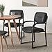 Boss Office Products Leather Sled Base Side Chair with Arms in Black (B9519)