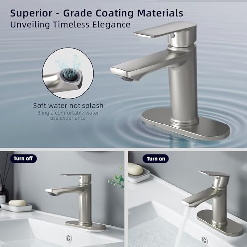 BELZ Nickel Bathroom Faucet, Lead-Free 1 or 3 Hole (4") Vanity Sink Faucet by BELZ - Used condition - Image 2