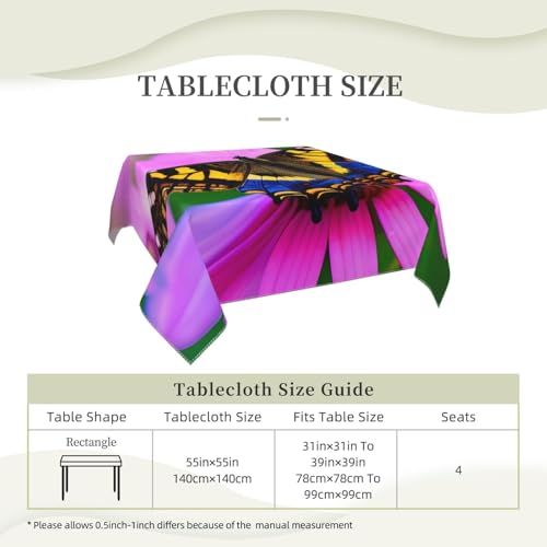 Nappe carrée à imprimé floral lavable pour protéger et décorer la table - 7