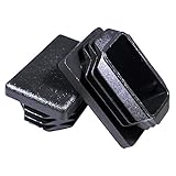 Prescott Plastics 1 x 1.5 Inch Rectangle Plastic Plug Insert (10 Pack), Black End Cap for Metal Tubi