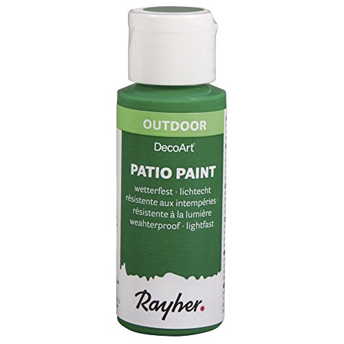 Rayher 38610430 Patio Paint, piniengrün, Flasche 59 ml, wetterfeste Acrylfarbe für Den Außenbereich, lichtecht, Farbe für Innen und außen, Outdoor-Farbe