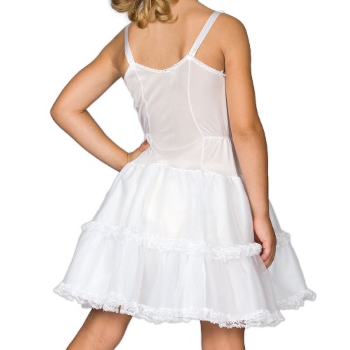 I.C. Collections Little Girls White Bouffant Slip Petticoat Lace Embellished2