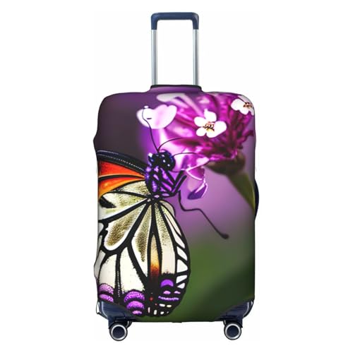 Purple Plum Butterfly Tsa Approved Luggage Cover For 18-32 Inch Suitcases Scratch-Resistant Stretch Luggage Cover
