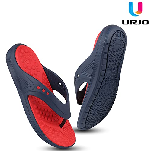 Image of URJO FOAM Men's Slippers /FlipFlops Lightweight Super Flexible Arch Support Durable Anti Skid & Stylish Dailywear Slippers /FlipFlops for Men