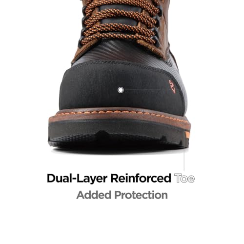 Image of SUREWAY Men's 6 inch Waterproof Soft /Composite Toe Work Boots - Crazy Horse Leather Safety Shoes,GoodyearWelt Slip Resistant EH Rated Heavy Duty Construction Boots for Industrial, Roofing, Landscaping