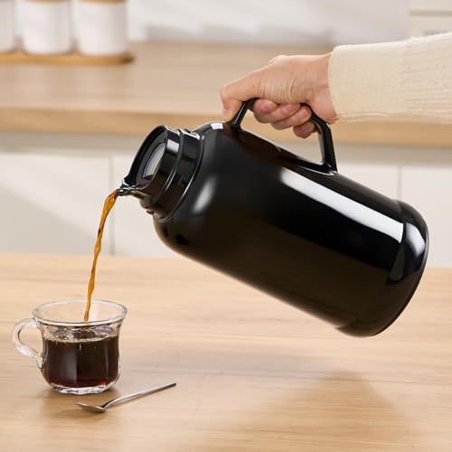 Image of PARACITY 54oz /1600ml Thermal Carafes for keeping hot, Insulated Stainless Steel Coffee Carafe Double Walled Vacuum Thermal Pot for Coffee & Tea, Coffee Carafes for Keeping Hot Home & Office