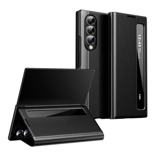 Coque Galaxy Z Fold 4 5G miroir de luxe fine en cuir
