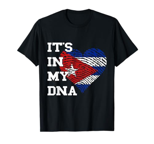 Cuba Cuban Pride Heart It's In My DNA Cuban Roots Bandera Cubana Camiseta
