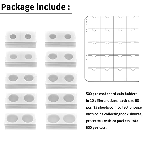 ALCYON 500 soportes de cartón para monedas con 25 hojas miniatura 2