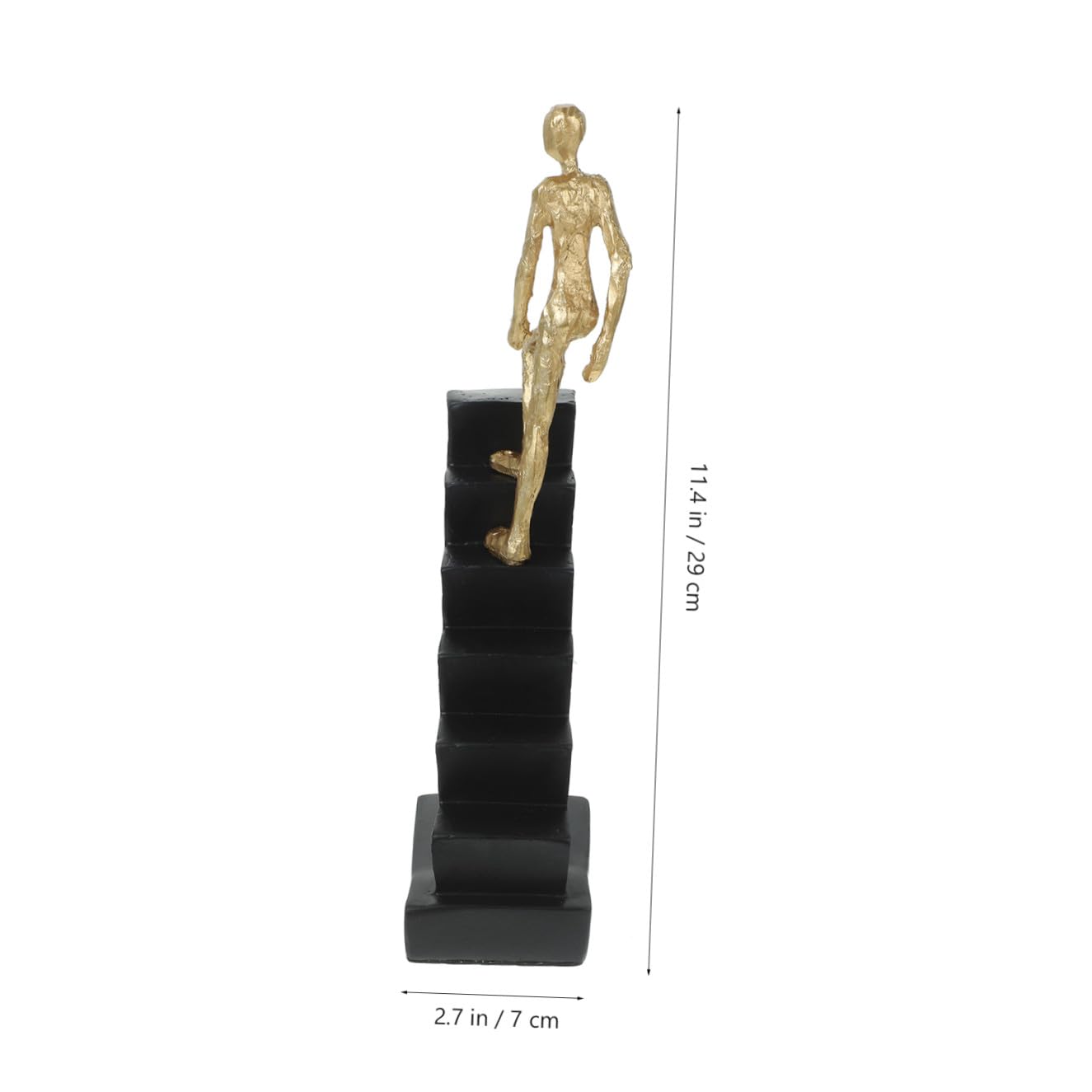 HOMSFOU Abstrakte Treppenfigur Skulptur aus Robustem Kunstharz Moderne Menschen Statue Klein Dekorative Wohndeko für Wohnzimmer und Büro