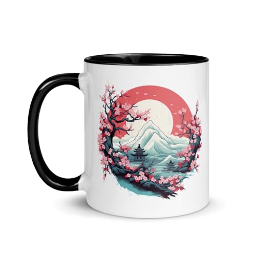 Chatcripant Mug Mont Fuji – Tasse Café Thé 325 ml – Illustration Paysage Japonais – Cadeau Culture Japonaise – Mug Céramique (Paysage Mont Fuji)